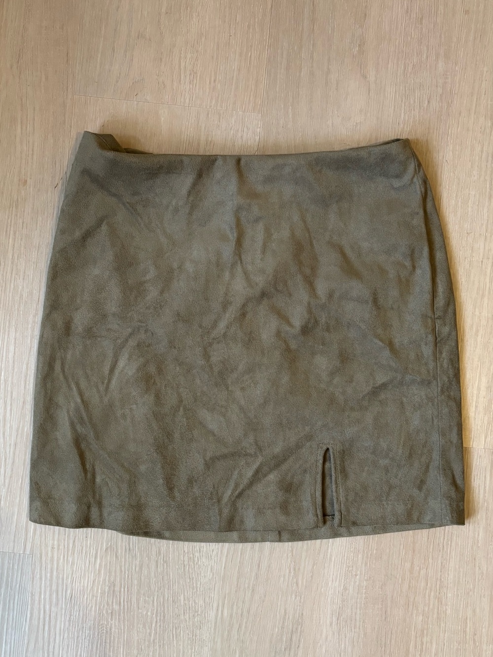 Forever 21 Olive Green Suede-Look Mini Skirt